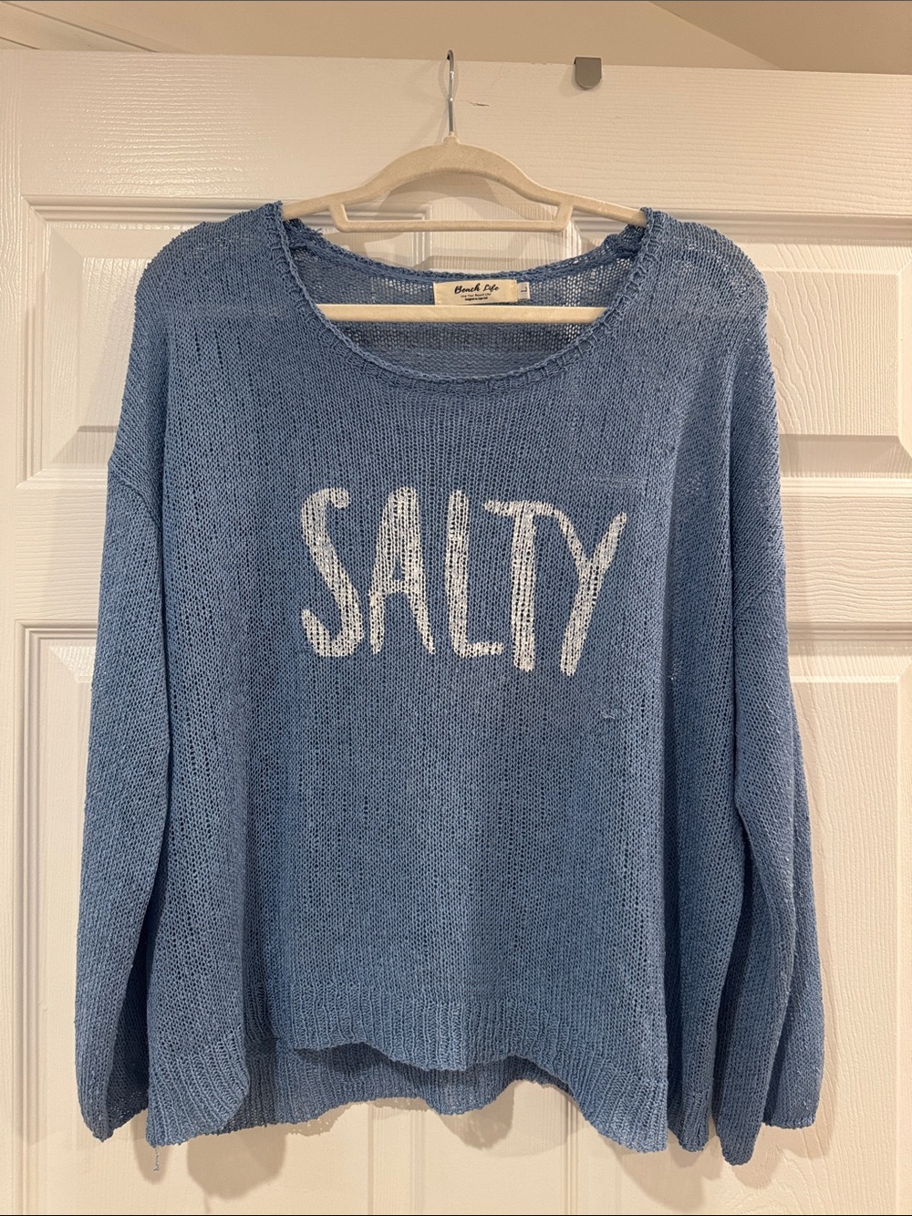 'SALTY' Light Blue Crewneck Sweater